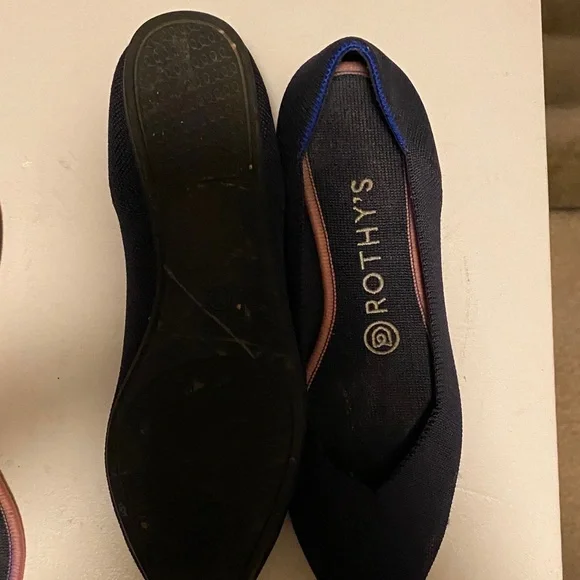 Rothy's Women's Navy and Pink Flats - Picture 3 of 5
